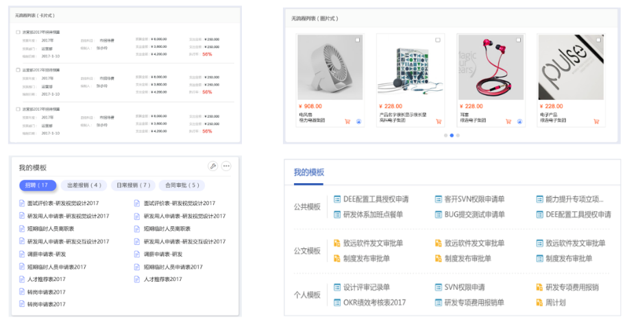 OA門戶分類表單類、信息底表類、流程模板類